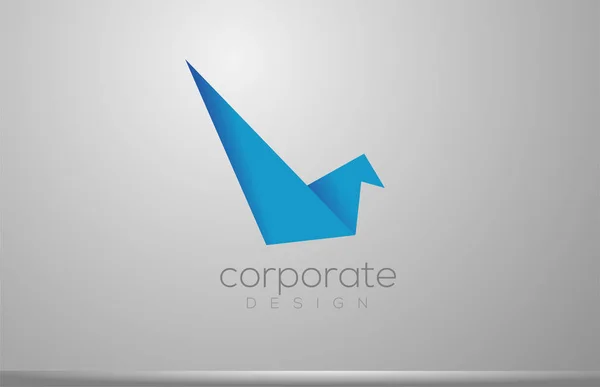 Abstrato azul pássaro corporativo logotipo do negócio ícone design para compa —  Vetores de Stock