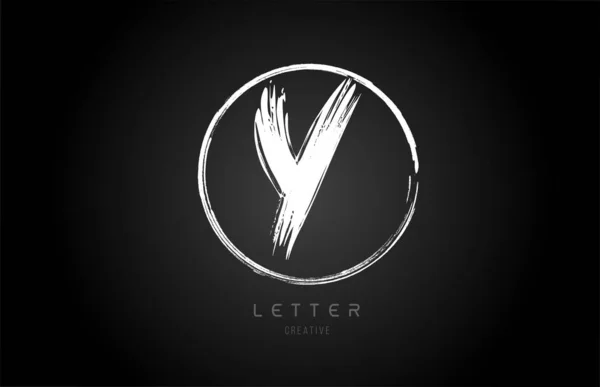 Grunge Y ecset stroke betű ábécé logó ikon design sablon — Stock Vector