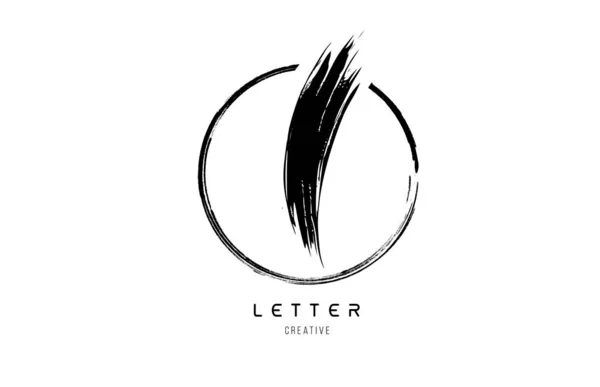 Handgeschriebene Grunge Pinselstrich Buchstabe Alphabet Logo Symbol desi — Stockvektor