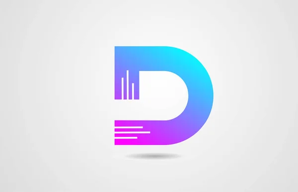 Roze blauwe alfabet letter D logo pictogram ontwerp sjabloon voor corpor — Stockvector