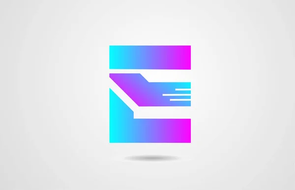 Ροζ μπλε αλφάβητο γράμμα E λογότυπο εικονίδιο σχεδιασμό πρότυπο για corporr — Διανυσματικό Αρχείο