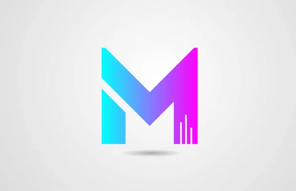 Rosa blaues Alphabet Buchstabe m Logo Symbol Design-Vorlage für Corpor — Stockvektor