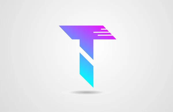 Rózsaszín kék ábécé betű T logó ikon design sablon corpor — Stock Vector