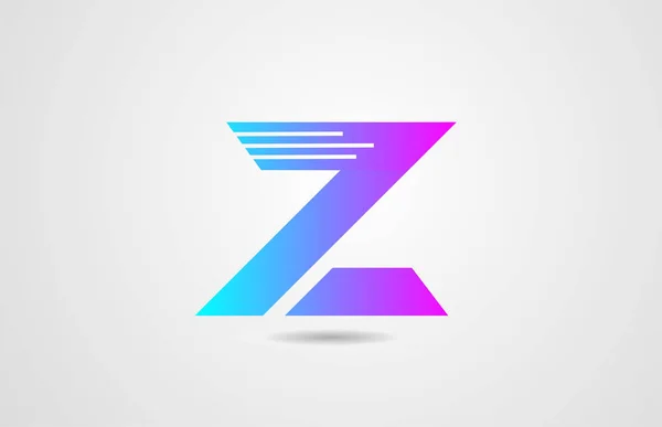 Rosa azul alfabeto letra Z logotipo icono diseño plantilla para corpor — Vector de stock