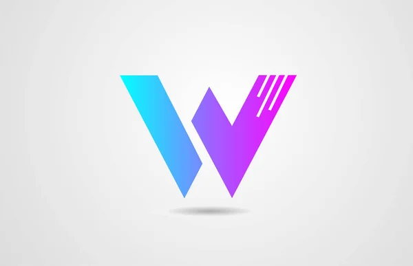 Corpor için pembe mavi alfabe harfi W logo tasarım şablonu — Stok Vektör