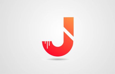J orange alphabet letter logo icon design template for corporate