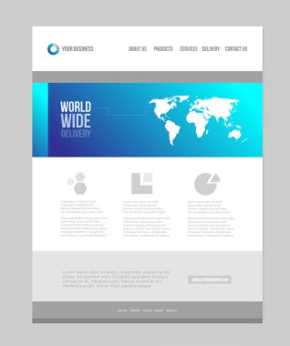 blue finance business website design page with responsive templa