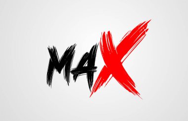 max grunge brush stroke word text for typography icon logo desig