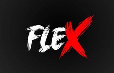 Tipograf için kırmızı beyaz siyah esnek grunge fırça darbesi sözcük metni