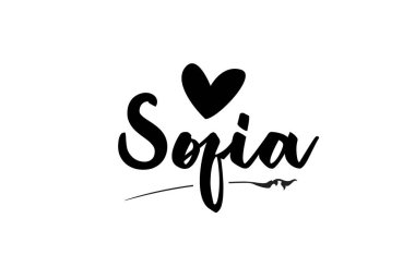 Sofya, logo tipogramı için yazılmış sevgi dolu bir kalp eliyle metin adı verdi