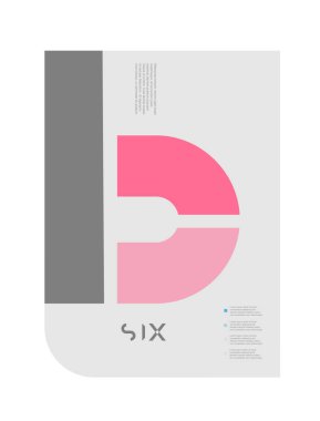 6 numaralı logo simgesi broşürü poster kapağı tasarımı.