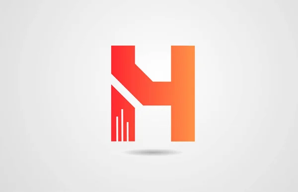 H orange alphabet letter logo icon design template for corporate — Stock vektor