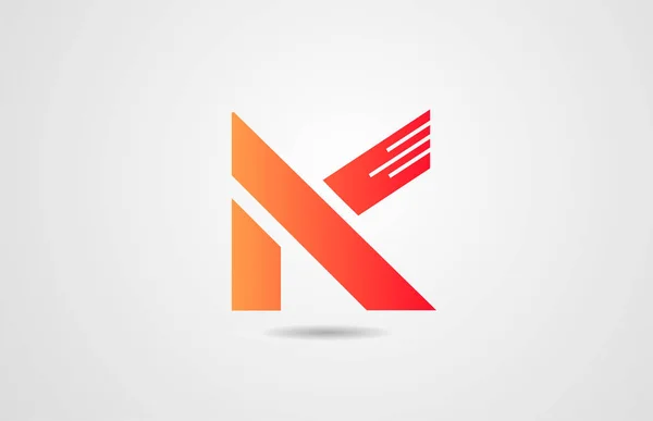 K orange Alphabet Buchstabe Logo Symbol Design-Vorlage für Unternehmen — Stockvektor