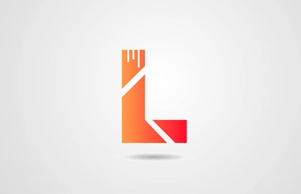 L naranja alfabeto letra logotipo icono plantilla de diseño para la empresa — Archivo Imágenes Vectoriales