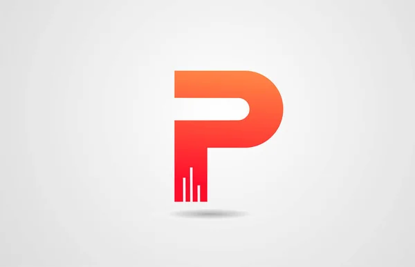 P orange alphabet letter logo icon design template for corporate — ストックベクタ