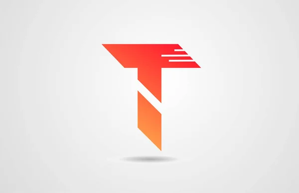 T orange alphabet letter logo icon design template for corporate — 图库矢量图片