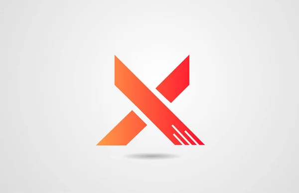 X naranja alfabeto letra logotipo icono plantilla de diseño para la empresa — Archivo Imágenes Vectoriales