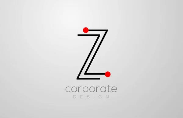 Diseño de la letra Z del alfabeto de la línea para el diseño del icono del logotipo de la empresa — Vector de stock