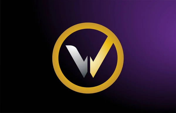 W Золота срібна металева абетка з логотипом компанії — стоковий вектор