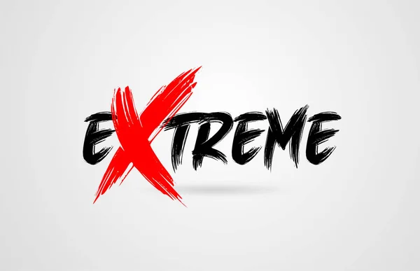 Extremo grunge pincel curso palavra texto para tipografia ícone logotipo d —  Vetores de Stock