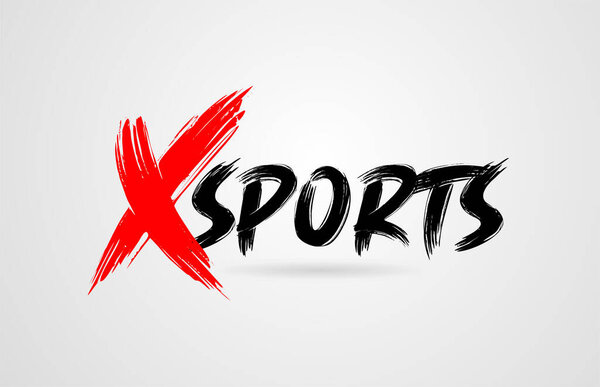 X спортивных гранж кисть мазок текст слова для логотипа иконки типографии
 