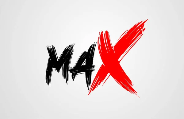 Tipografi simgesi logo deseni için azami grunge fırça darbesi metni