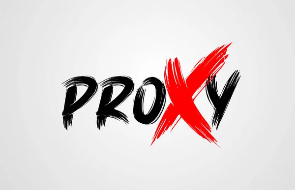 Proxy grunge pincel curso palavra texto para tipografia ícone logotipo des —  Vetores de Stock
