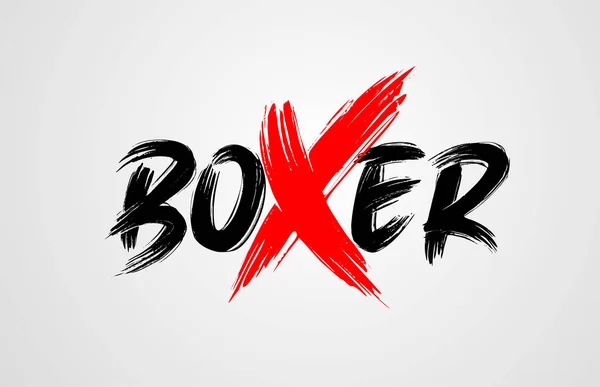 Boxer grunge pincel curso palavra texto para tipografia ícone logotipo des —  Vetores de Stock