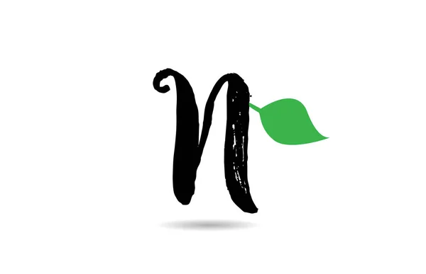 N літера гранжева піктограма логотипу листа рукописного листка — стоковий вектор