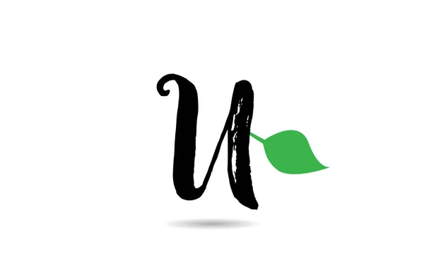U Buchstabe Grunge handgeschrieben Gänseblatt Alphabet Buchstabe Logo-Symbol — Stockvektor