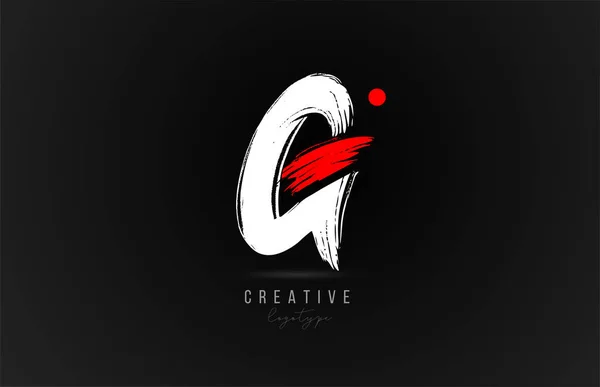 Brush stroke letter G logo alphabet icon design template in whit — 스톡 벡터