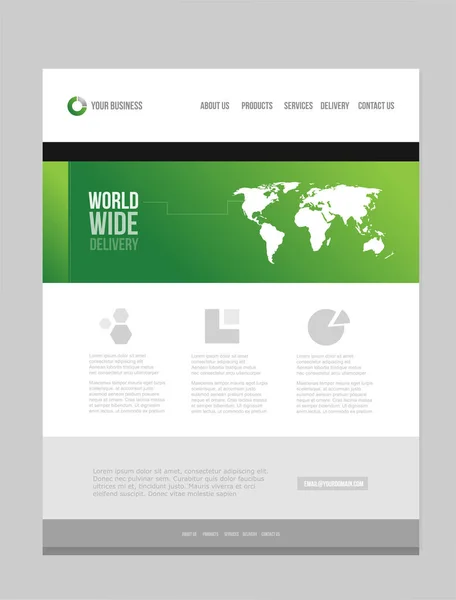 Vert gris couleur finance entreprise site web design page with respo — Image vectorielle