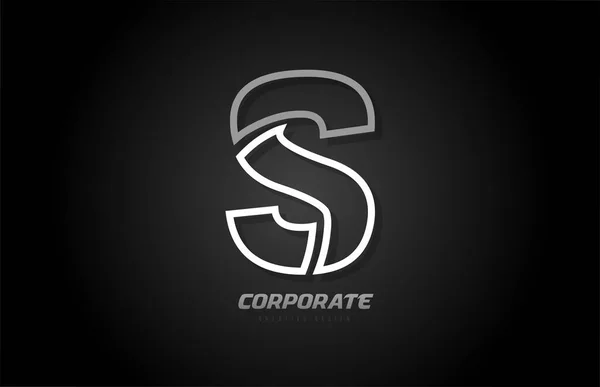 Black and white line company business S letter alphabet logo ico — Stok Vektör