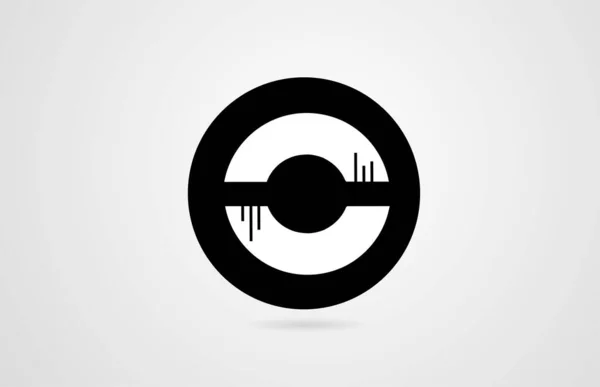 Biały Alfabet Litera Czarny Okrąg Firma Logo Ikona Projektowania Nadaje — Wektor stockowy
