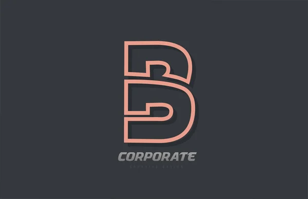 B字母表公司业务褐色灰色标志图标设计 适用于企业标志类型 — 图库矢量图片