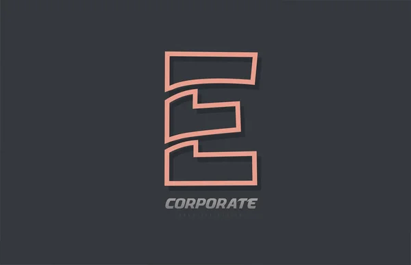 Alfabeto Letra Línea Empresa Negocio Marrón Gris Logotipo Icono Diseño — Vector de stock