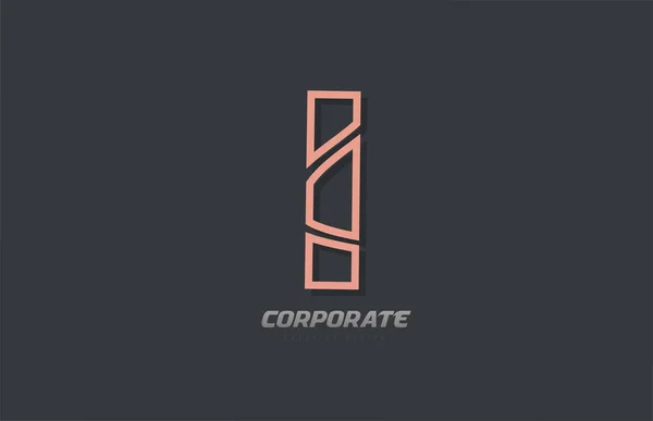 我字母表公司业务褐色灰色标志图标设计 适用于企业标志类型 — 图库矢量图片