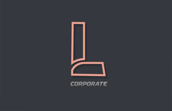 Алфавит Буква Линия Компании Бизнес Коричневый Серый Логотип Иконка Дизайн — стоковый вектор