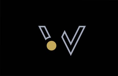 siyah beyaz çizgi W alfabe harfi logo tasarımı sarı ikon daire nokta iş ve şirket için. Modern ve şık bir logoya uygun.