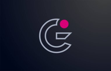 Şirket ve iş dünyası için daire simgesi içeren mavi pembe çizgi G alfabesi harfi logo tasarımı. Tarz sahibi bir logot için uygun.
