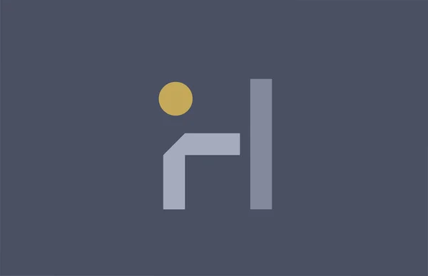 Letra Logotipo Amarelo Azul Alfabeto Ícone Design Para Empresa Negócios — Vetor de Stock