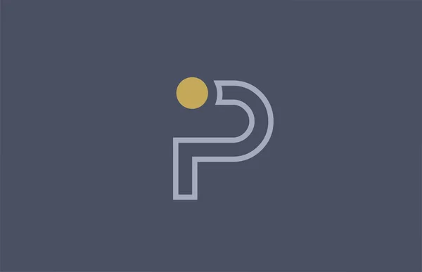 Lijn Alfabet Letter Logo Pictogram Ontwerp Geel Blauw Voor Bedrijf — Stockvector