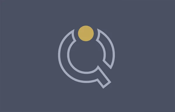 Лінія Абетки Літери Логотипу Дизайн Жовтого Синього Кольору Компанії Бізнесу — стоковий вектор
