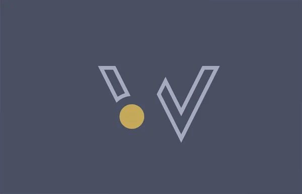 Línea Alfabeto Letra Logotipo Icono Diseño Amarillo Azul Para Empresa — Vector de stock
