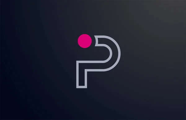 Blauw Roze Lijn Alfabet Letter Logo Ontwerp Met Cirkel Pictogram — Stockvector