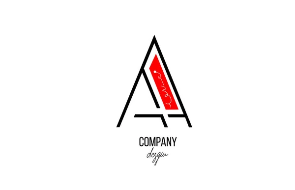 Písmenné Logo Abeceda Vintage Květinový Design Ikona Černé Bílé Červené — Stockový vektor