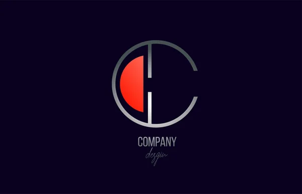 Roșu Gri Literă Logo Pictogramă Alfabet Design Linie Pentru Companie — Vector de stoc