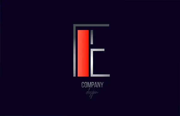 Rouge Gris Lettre Logo Icône Alphabet Avec Conception Ligne Pour — Image vectorielle