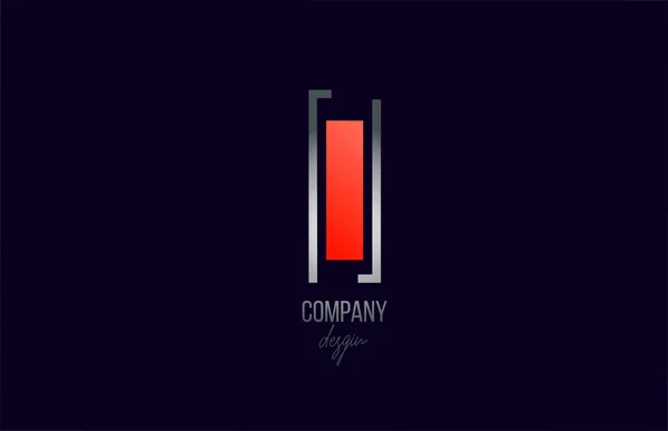 Červená Šedá Písmeno Logo Abeceda Ikona Designem Čáry Pro Firmu — Stockový vektor