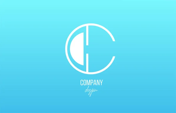 Bleu Blanc Lettre Alphabet Icône Logo Avec Conception Ligne Pour — Image vectorielle